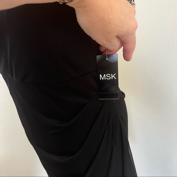 MSK Black Beaded Cocktail Party Dress Sz 6 NWT - Picture 3 of 7